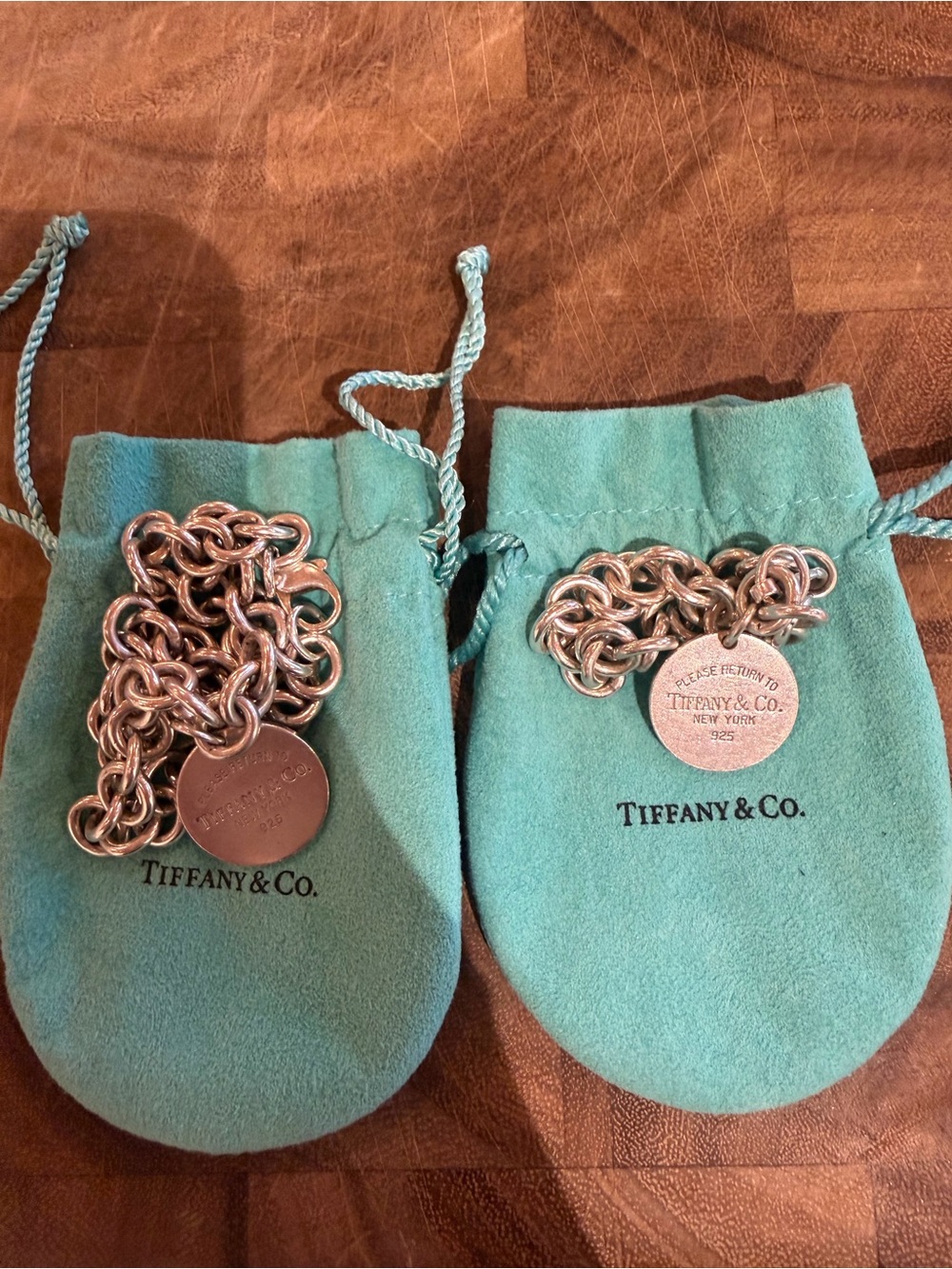 Tiffany & Co. Silver Round Tag Necklace and Bracelet Set - Picture 7 of 7